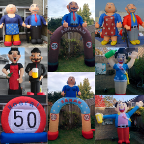 Opblaasbare Abraham, Sarah, boog, bogen, verkeerbord voor alle feesten.